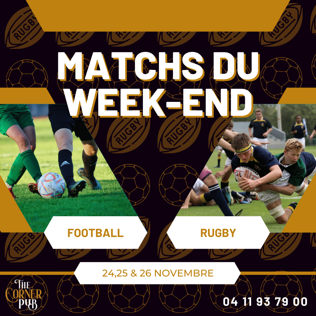 Matchs du week-end – 24, 25 & 26 novembre 2023
